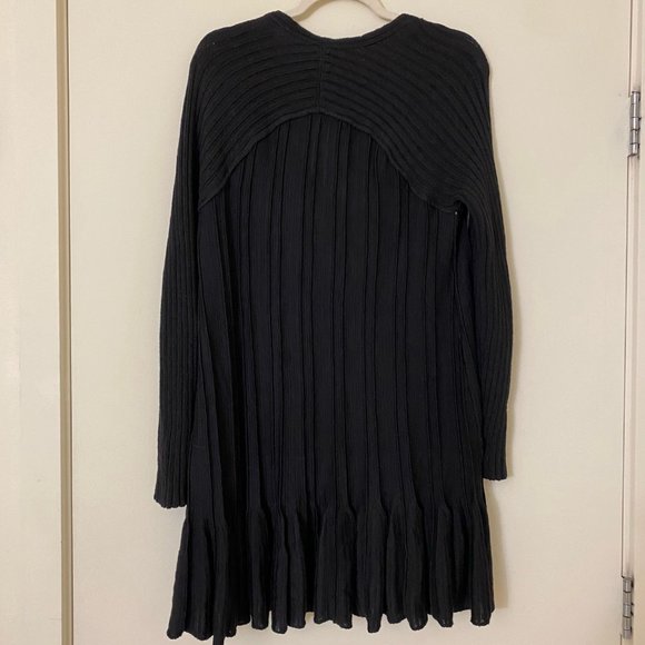 Black Free People Black Sweater Dress – Deep V Tunic - Picture 3 of 5